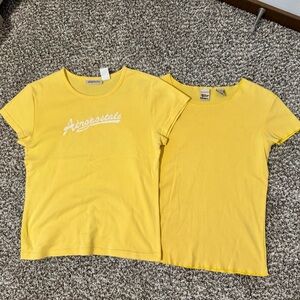 Vintage Fossil & Aeropostale Butter Yellow Baby Tees